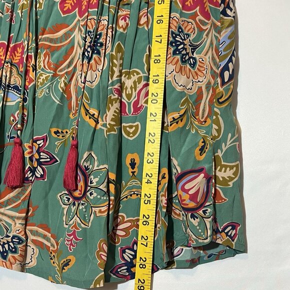 Anthropologie Love Kyla Top Eliana Blouse Small Size Floral Rayón Tassel NWT - Picture 5 of 9